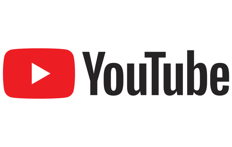 YouTube logo featuring a red play button and the word "YouTube" in bold.